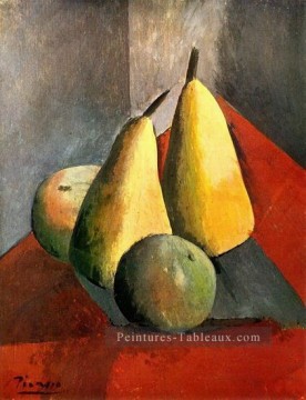 Nature morte impressionnisme œuvres - Poires et pommes 1908 cubisme Pablo Picasso nature morte impressionniste